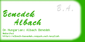 benedek albach business card